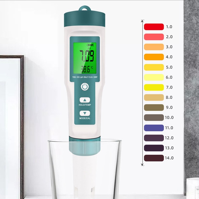 7 in 1 Water Quality Monitor Detect ORP PH EC