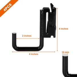STARVAST 4 Pack 2 inch E Track Steel J Hooks Tie Down Accessories E Track Spring Fitting Attachments Square J Hooks for Enclosed Trailer, Pickup, Warehouses, Basements, Cargo Van Mall