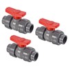 PATIKIL 25mm ID Double Union Ball Valve, 3 Pack PVC
