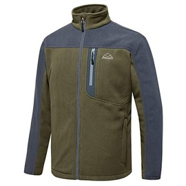 TBMPOY Men's Full-Zip Soft Polar Fleece Jacket Sport Mountain Coat Army Green S