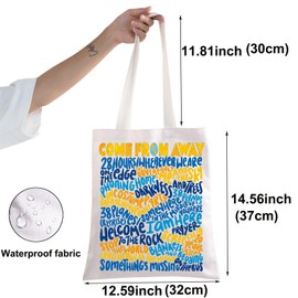 BWWKTOP Come From Away Musical Tote Bag Come From Away Musical Shoulder Bag Broadway Musical Merchandise, Come from Tg, Large