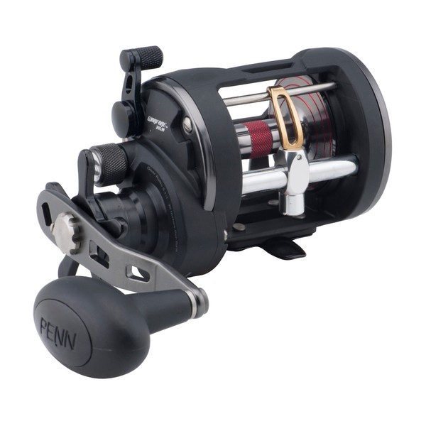 PENN Warfare Level Wind Conventional Nearshore/Offshore Fishing Reel, HT-100 Star Drag, Max of 15lb | 6.8kg, Made with Corrosion-Resistant Graphite Frame,Black, WAR20LWLH
