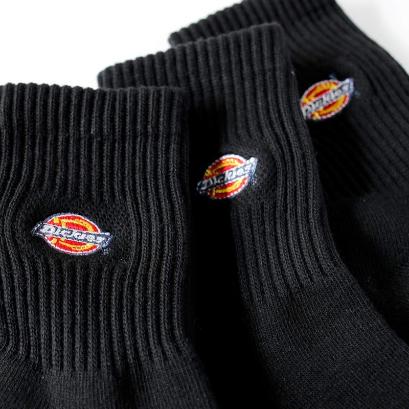 Dickies Socks, Logo Embroidered, Bottom Pile, Crew Socks, White, Black,