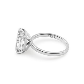 PERORNO Ring aus Sterling-Silber 925, Solitärring mit rechteckigen Zirkonia, Ring zum Jahrestag, eleganter Damenschmuck, Sterling Silber, Oxyde de Zirconium