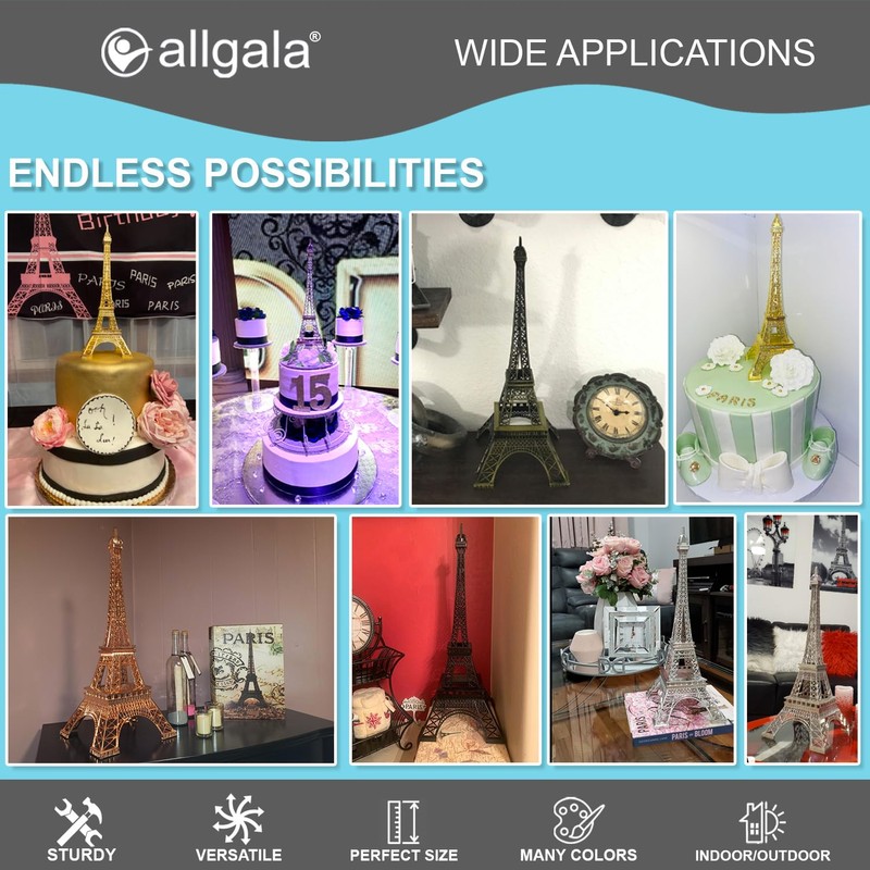 allgala 10" Eiffel Tower Statue Decor Alloy Metal, Black