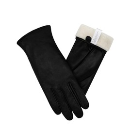 Vislivin Touch Screen Winter Gloves Women Leather Gloves Warm Texting Driving Glove Shiny Black M