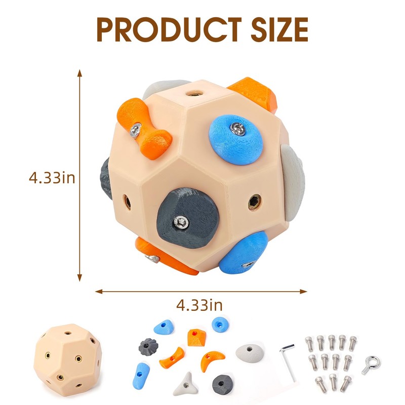 AUOQZ Handcrafted Boulder Blocks for Climbers 3D Rock Climbing Ball
