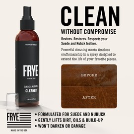 Frye Suede & Nubuck Cleaner: Non-Toxic & Made in the USA. Clean and Restore Suede & Nubuck Shoes, Boots, Jackets, Bags, Purses and More. Safe for Any Color & White
