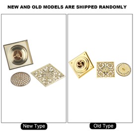 Brass Antique Square Floor Drain Shower Ground Dish Drainer with Strainer Filter Drainage Cleaning for Bathroom Washroom