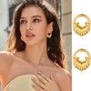 FILMOON Geometric Round Drop Dangle Earrings for Women 18K Statement
