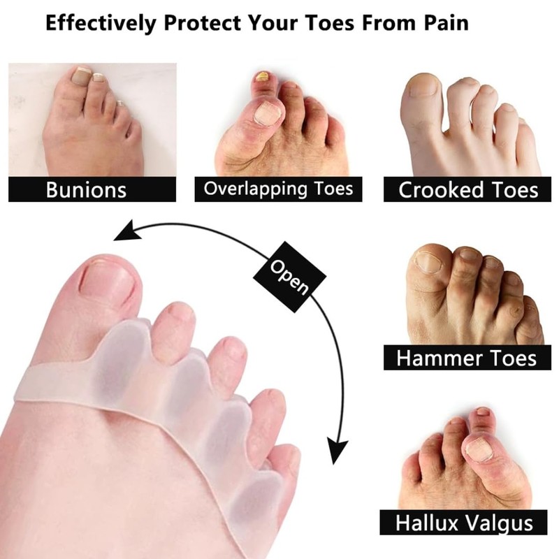 Gel Toe Separators, 1 Pair, Foot Care Spacers