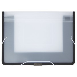 Office Depot® Brand Polyurethane Basic Expanding Wallet, 1 Pocket, Expansion 3-1/2", 8 1/2" x 11", Letter, Clear/Black, Pack of 1