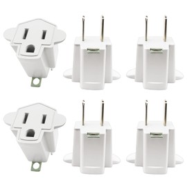 ETL 3 Prong Adapter Polarized Grounding 3 Prong to 2 Prong Adapter Wall Outlet Converter 6-Pack Ivory White YOELVN 3-Prong Converter 200℃ Resistant Heavy Duty for Household Electrical