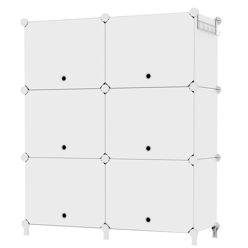AWTATOS Shoe Rack, 6 Tier Shoe Storage Cabinet with Door,