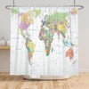 Xiaoterna World Map Shower Curtain Colourful Nautical Map Ocean Bathroom