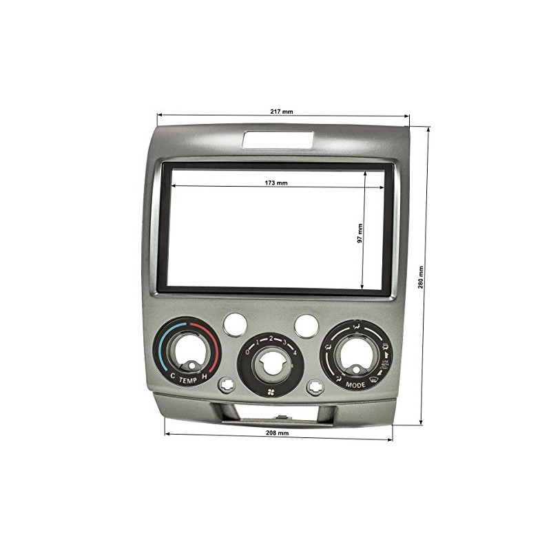tomzz Audio 2433-016 Double DIN Radio Faceplate Compatible with Mazda
