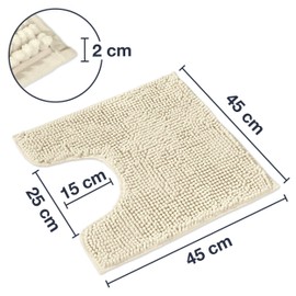 WohnDirect bath mat, bathroom rug, can be combined into a set, non-slip and washable, toilet set