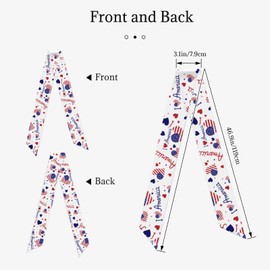 FYQZVI American Flag Purse Scarf Handbags For Women Scarfs Bags Band Hair Neck Scarves Silky Long Thin Satin Headscarf Fashion