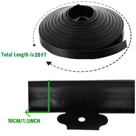 JDXN No Dig Landscape 1.5 Inch Tall Edging Garden Edging Landscape Edging Comes with Spikes for Landscaping, Flower Gardens, Lawn… (Black 1.5INCH/20FT)