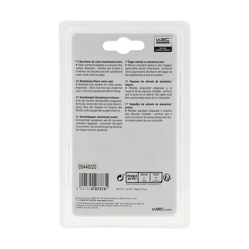 WRC 73249 Valve Caps, Aluminium, Black, Set of 5