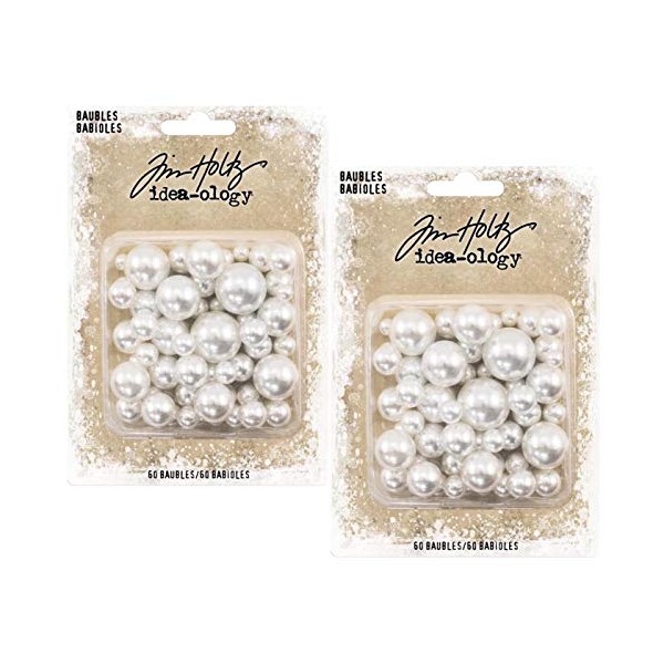 Tim Holtz Idea-Ology 2020 Christmas Baubles, 2 Packages, 120 Baubles