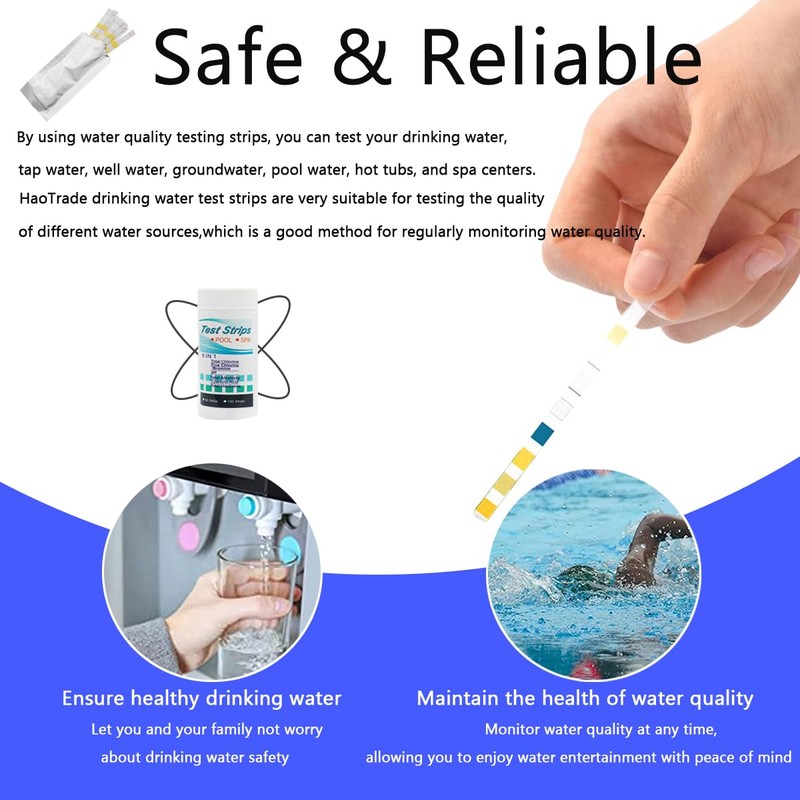 HaoTrade 50 Pcs 6 in 1 Hot Tub Test Strips,