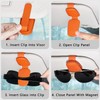 compuda 2 Packs Sunglasses Holder for Car Visor, Genuine Leather