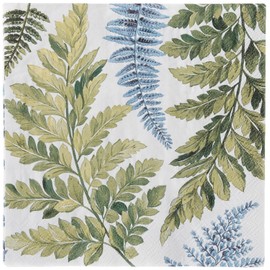 Boston International IHR - Servilletas de papel de almuerzo de 3 capas, 6.5 x 6.5 pulgadas, Arwea Blanco Azul, L847594