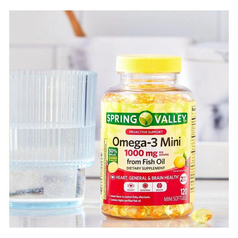 Spring Valley Omega-3 MINI Fish Oil Soft Gels, 1000 mg,