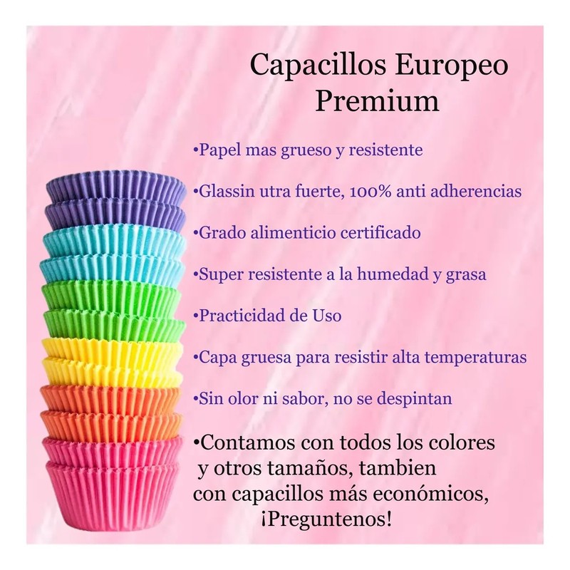 150 Capacillos De Colores 4 Premium Cupcakes Reposteria