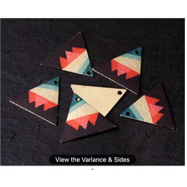 Abstract Mountain Charm Pendant Focal, 22x19mm, Etched Southwestern Triangle