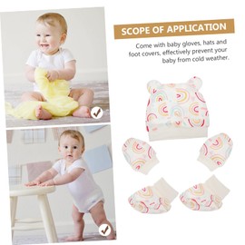 BESPORTBLE 1 Set Cotton Gloves Hat Foot Covers Adorable Rainbow Accessories Durable Safe for Newborns Practical for Winter Unisex Essentials