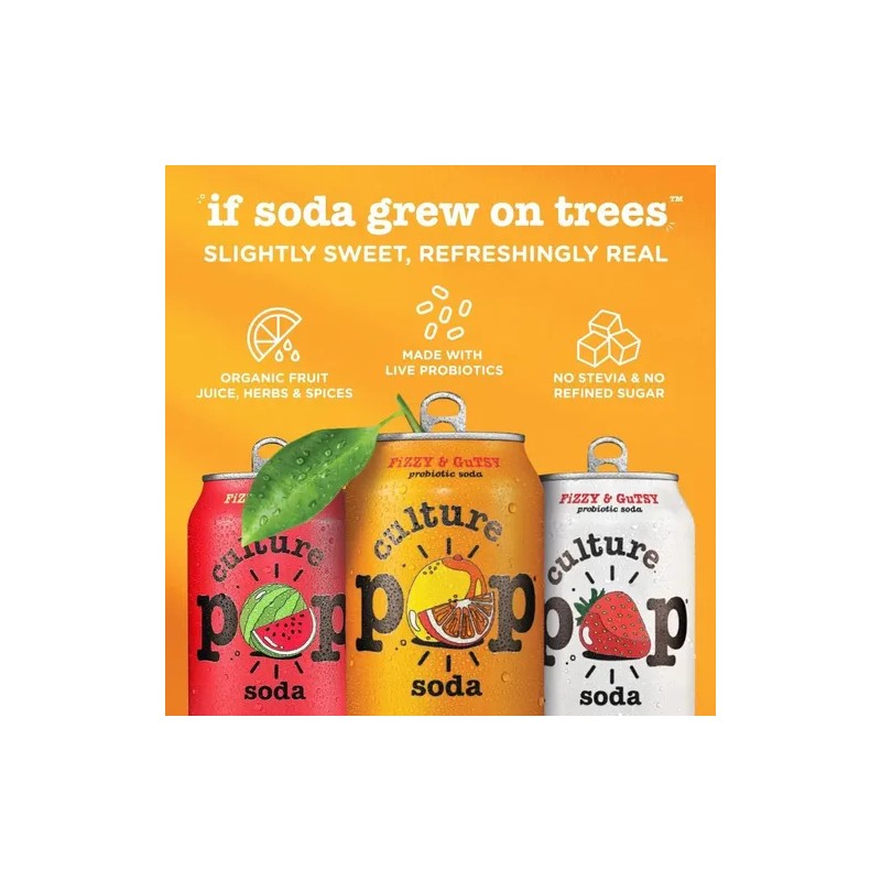 Culture Pop Refresco Probiótico De Jengibre, Limón Y Cúrcuma