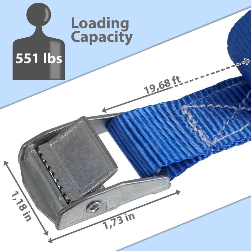 Lashing Straps Tie Down Straps Tension Belt - Blue -