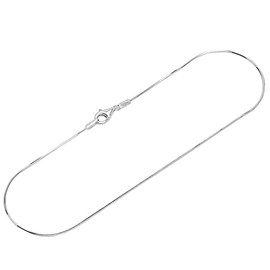 NKlaus 12404 Anklet 925 Sterling Silver 26 cm Snake Chain 8-Way Diamond-Coated Anklet, Sterling Silver, No gemstone