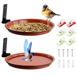 Vesaneae Pack of 2 Bird Feeders, Bird Baths for the Garden, Bird Feeder, Plastic Bird Feeder, Bird Feeders for Outside, Bird Feeder for Outdoors, Wall Bird Baths, Feeders