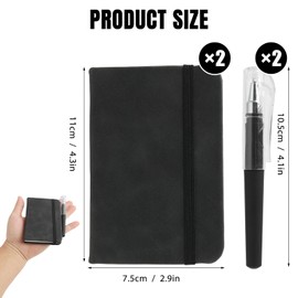Yewseas 2 PCS Taschennotizbuch Tagebuch Mit Stiften Ledereinband, Schwarz, mit 100 Seiten, Klassisches liniertes Tagebuch, strapazierfähigem Hardcover für Arbeit, College und persönliche Notizen