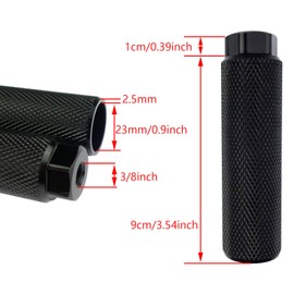 Zelerdo 2 Pairs Aluminum Alloy Bike Pegs for Mountain Bike Cycling Rear Stunt Pegs Fit 3/8 inch Axles (Pure Black and Silver, 100x28 mm)