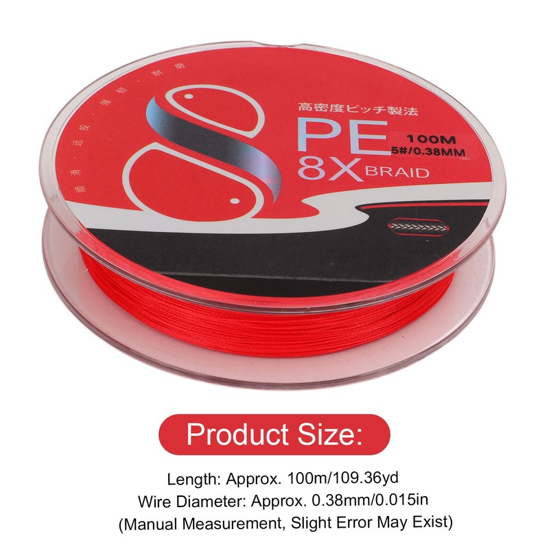 Fly Fishing Line PE 8 Strands 0.38mm Diameter 100m Length