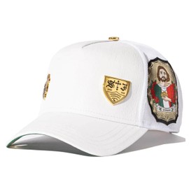 Red Monkey Designs Saint Jude Primero 2025 New Limited Edition Trucker Snapback Hat Cap RM1533 (US, Alpha, One Size, White)