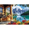 2000 Piece Puzzle for Adults, Serene Mountain Cabin with Golden