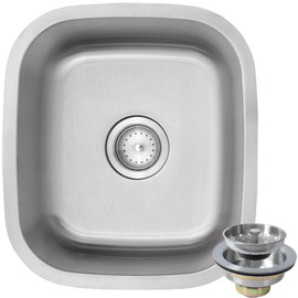 MONSINTA Bar Sink, 1715 Stainless Steel Kitchen Sink, Bar Sink Undermount, Small Kitchen Sink, Outdoor Sink With Sink Drain Assembly