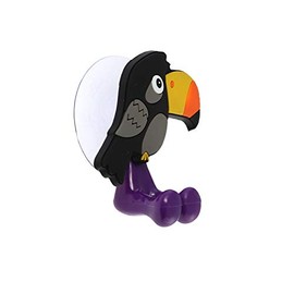SandT Collection Toucan Suction Toothbrush Holder for Mirror Wall - Purple