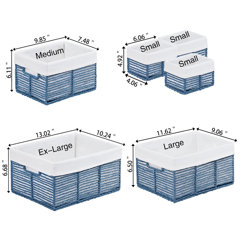 Vagusicc Wicker Storage Basket, 6 Pack Baskets for Organizing, Wicker