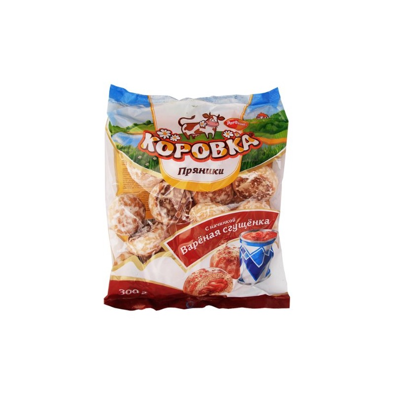 Imported Russian Soft Gingerbread Prianiki Korovka with Condensed Milk Filling