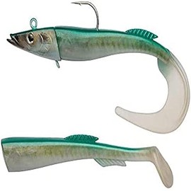 Berkley PowerBait Power Sandeel, Fishing Hook, Soft Lures, Paddle Tail & Curl Tail Supplied Sea Fishing, Cod, Unisex, Real Sandeel, 160g | 210mm
