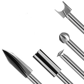 Wood Cutter Set Compatible with Dremel Rotary Tool, 5 Pieces Wood Carving Tool Set Carving Tool with 1/8 Inch Shank for Wood Engraving Drilling Micro Sculpture