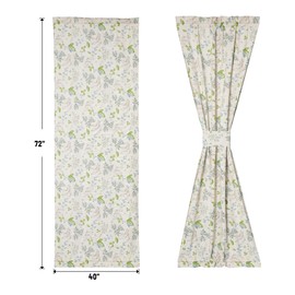Moslovstar Linen French Door Curtains Set of 2, Elegant Country Style Branch and Leaf Front Door Curtain Dual Rod Pocket Tiebacks Included, 25" W x 72" L