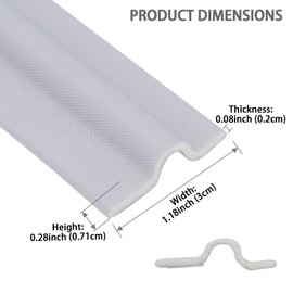 Hungbak Peel and Stick Sliding Window Seal Strip, Self Adhesive Draft Stopper Weatherstrip for Door Bottom, Dustproof, Waterproof, Soundproof & Thermal Insulation (19.7FT, White)