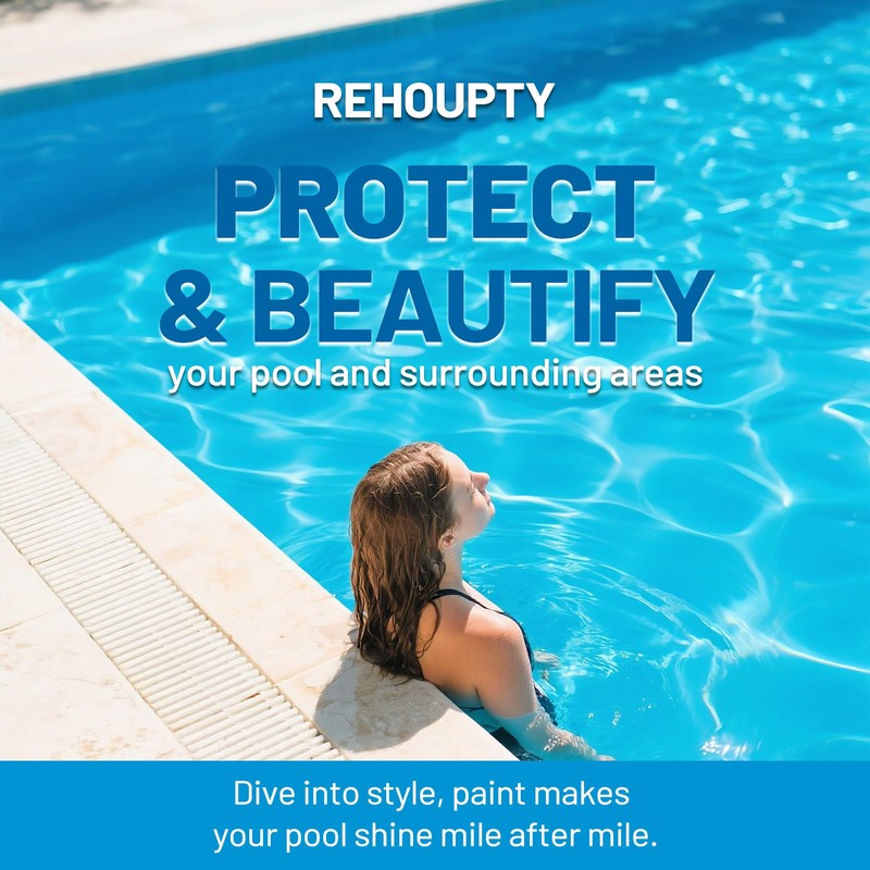 Pool Paint Ocean Blue, Durability Water-Based Acrylic Resin Concrete Pool